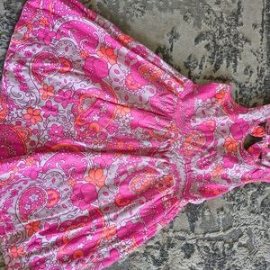 Girls' Pink Paisley Casual Dress
